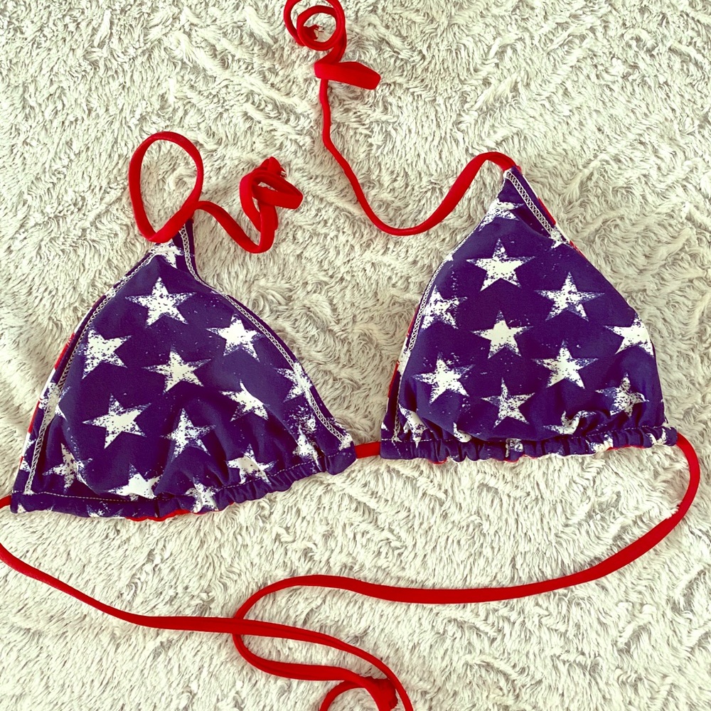 American Flag Reversible Swim Top